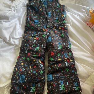 Burton Kids' Black Snow Bib with Multicolor Graphics